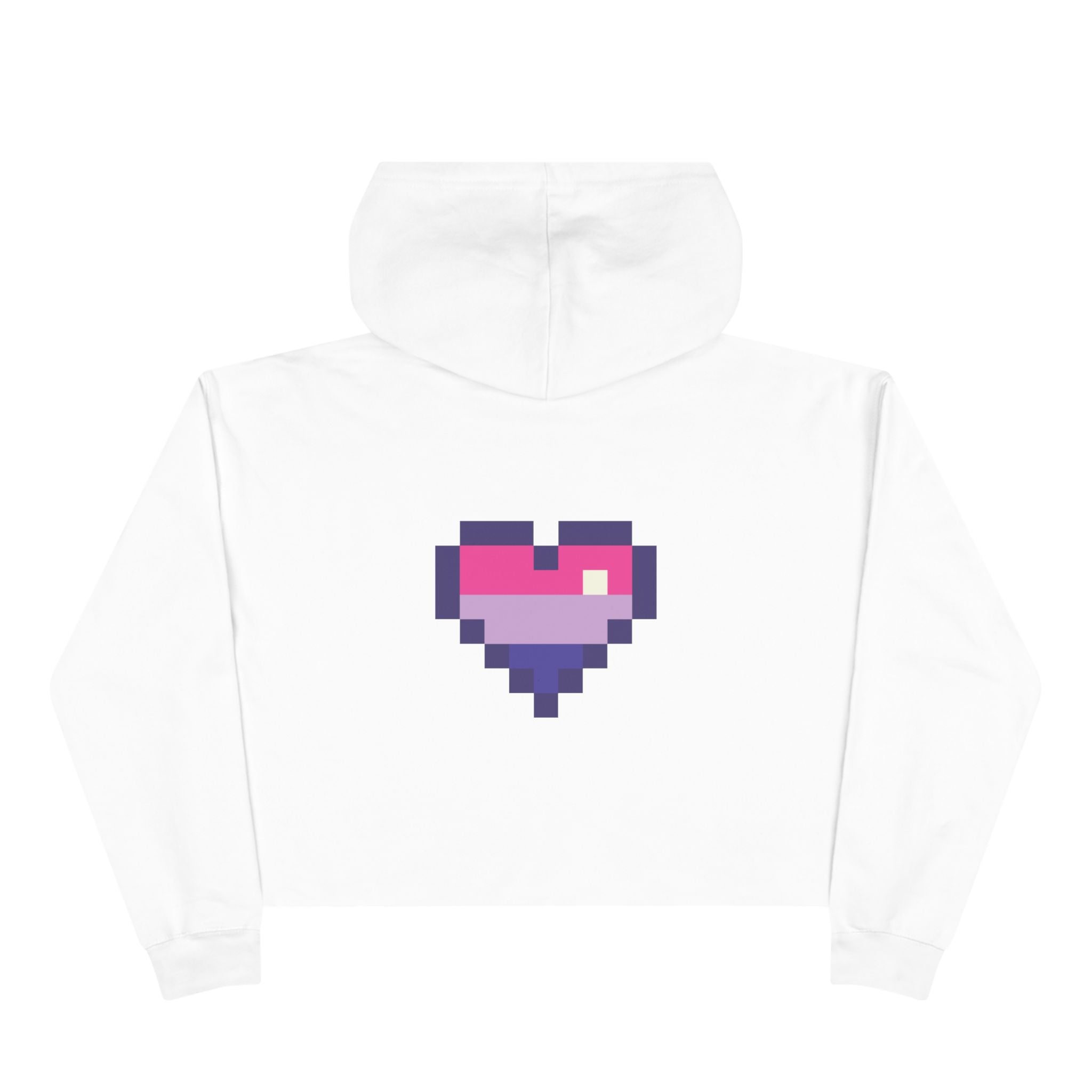 Cropped Hoodie — Pixel Bi Pride Heart