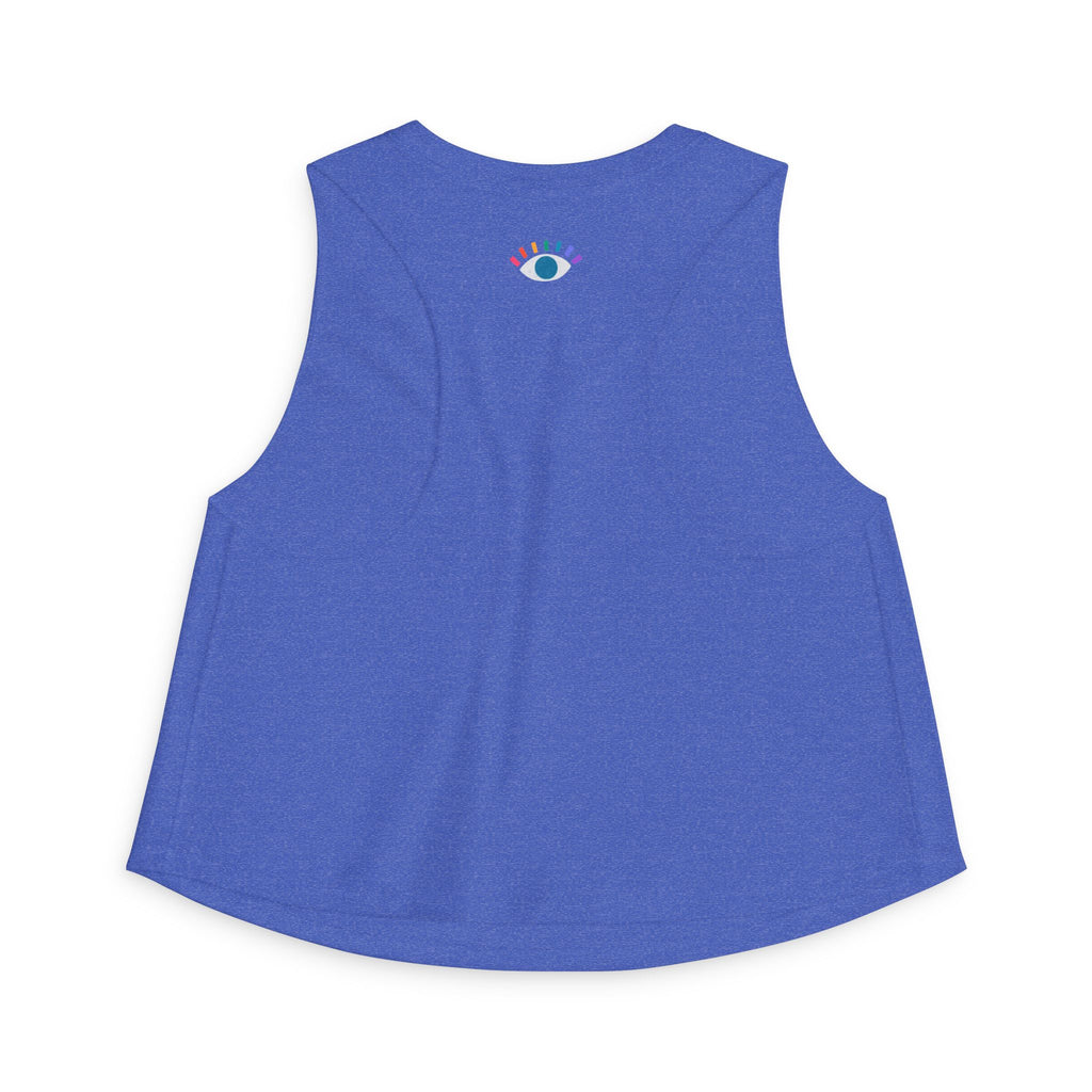 Rainbow Eye Women’s Crop Top — Minimal Graphic Muscle Tank