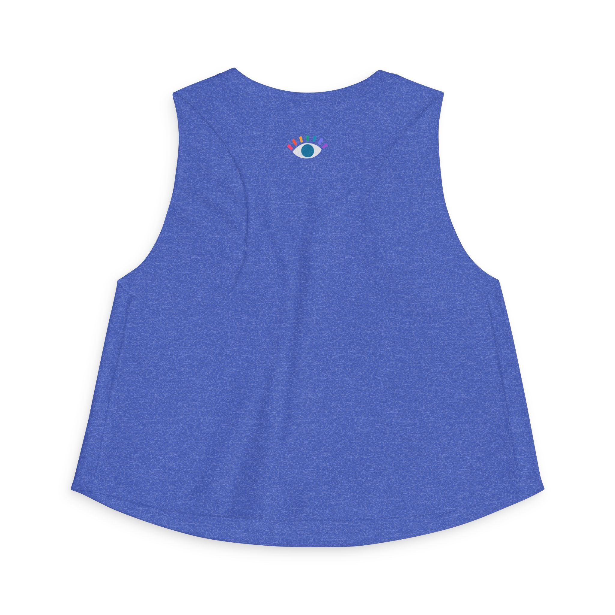 Rainbow Eye Women’s Crop Top — Minimal Graphic Muscle Tank