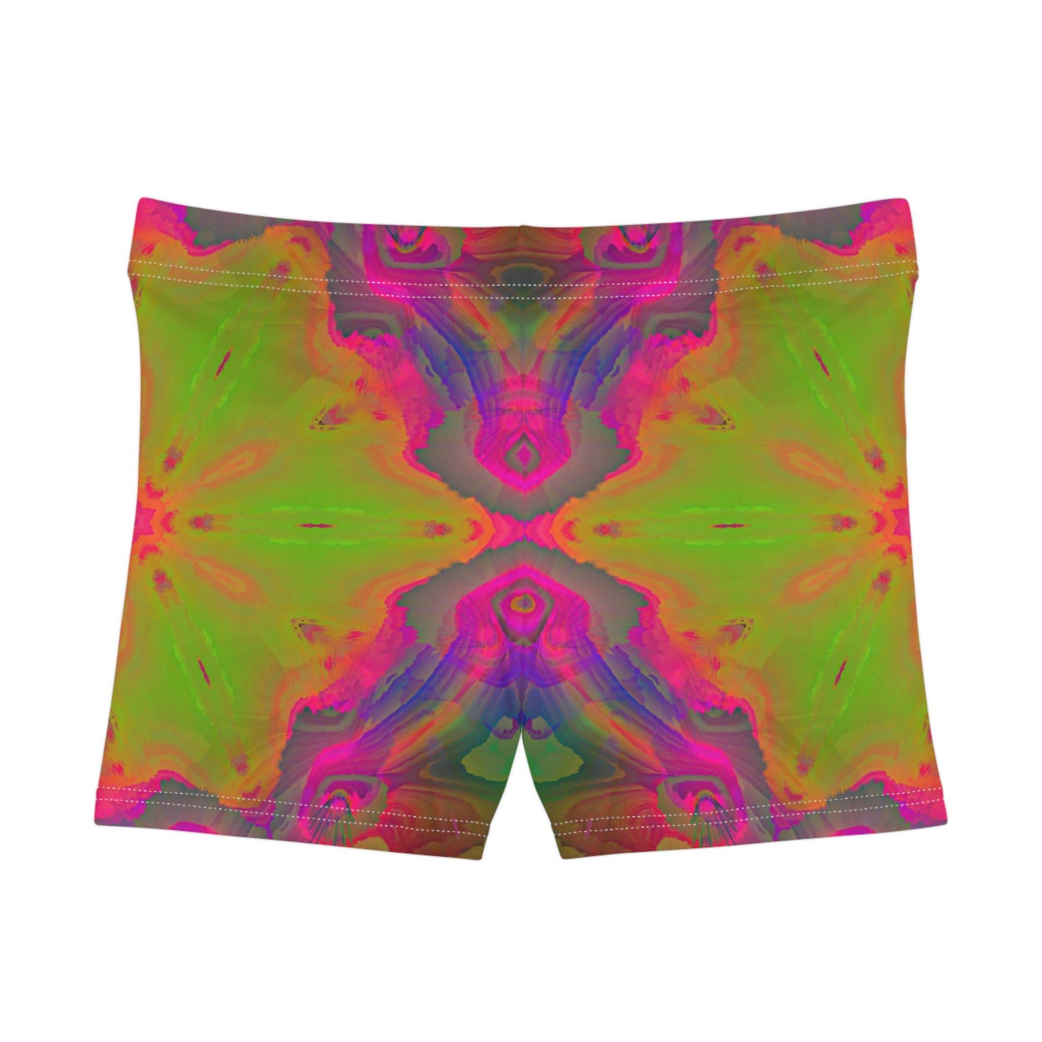 Psychedelic Kaleidoscope Women's Shorts – Neon Tie-Dye AOP Activewear