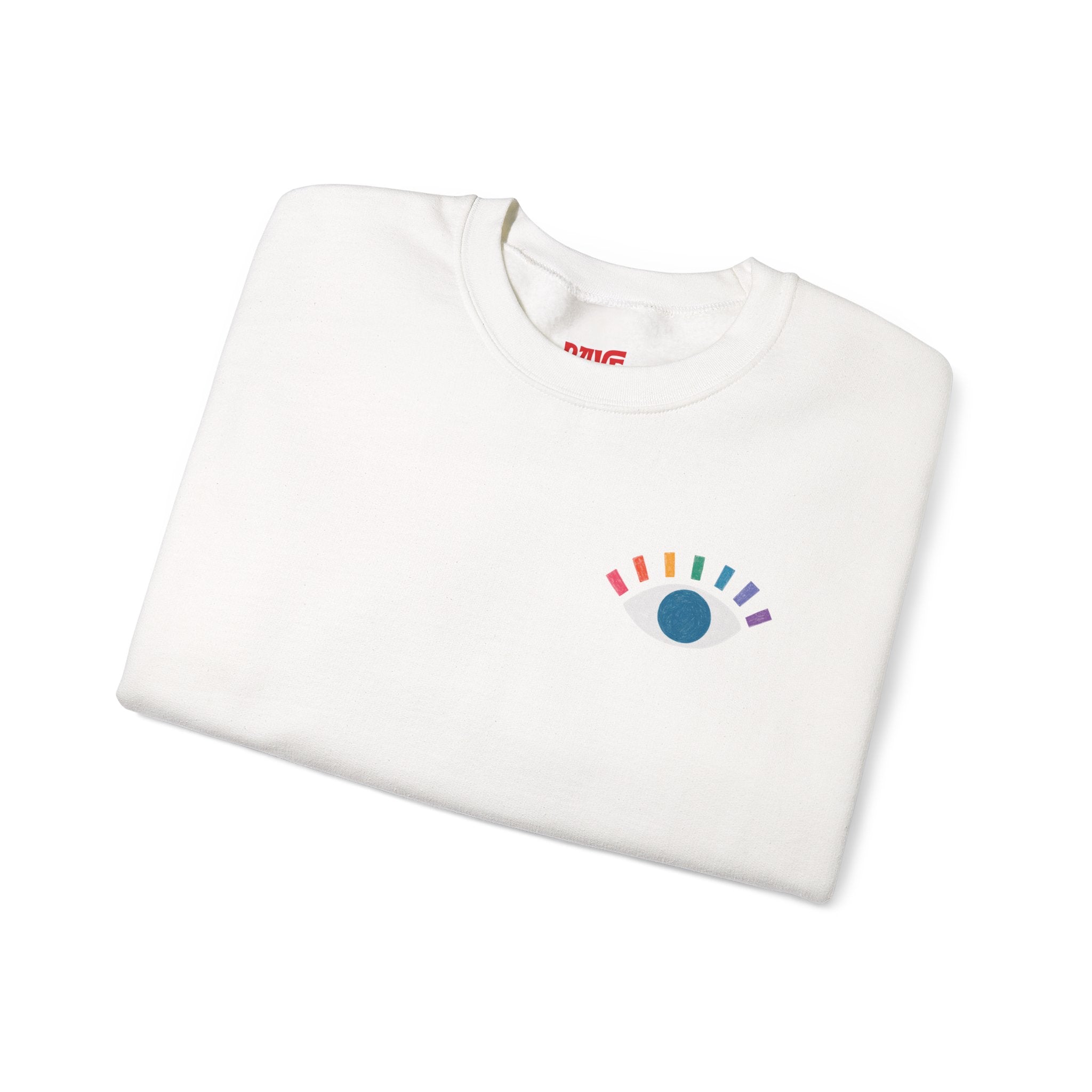 "Eye See You" Minimal Rainbow Eye Crewneck Sweatshirt